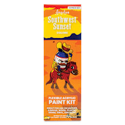 Angelus Acrylic Leather Paints - Southwest Sunset Kit, 1 oz front of packaging