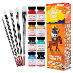 Angelus Acrylic Leather Paints - Southwest Sunset Kit, 1 oz