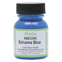 Angelus Acrylic Leather Paint - Neon Bahama Blue, 1 oz