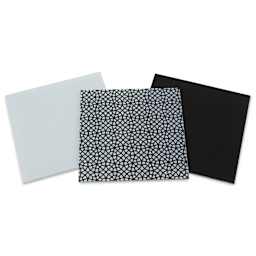 Mosaic Mercantile Opalescent Glass Pack - Black and White, 8" x 8", Pkg of 3, packaging removed