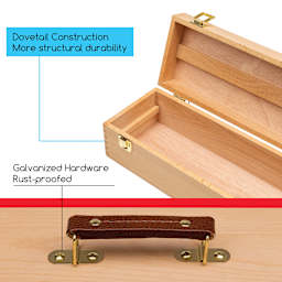 Meeden Artist Storage Box - Medium Box. Dovetail construction, more structural durability. Galvanized hardware, rust-proof.