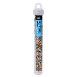 John Bead Czech Glass Seed Beads - Topaz, Luster Mix, 10/0, 22 g Vial