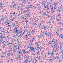 John Bead Czech Glass Seed Beads - Cotton Candy Mix, 10/0, 22 g Vial close up