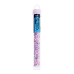 John Bead Czech Glass Seed Beads - Cotton Candy Mix, 10/0, 22 g Vial