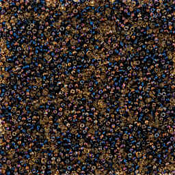 John Bead Czech Glass Seed Beads - Midnight Gold Mix, 10/0, 22 g Vial close up