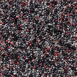 John Bead Czech Glass Seed Beads - Steel and Scarlet Mix, 10/0, 22 g Vial close up