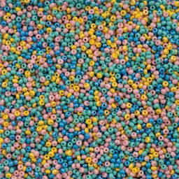 John Bead Czech Glass Seed Beads - Retro Pop Mix, 10/0, 22 g Vial close up