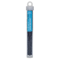 John Bead Czech Glass Seed Beads - Gunmetal, 10/0, 22 g Vial