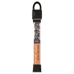John Bead Czech Seed Beads - Gray, Opaque, 32/0, 19 g vial