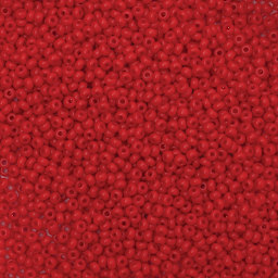 John Bead Czech Glass Seed Beads - Light Red, 10/0, 22 g Vial close up