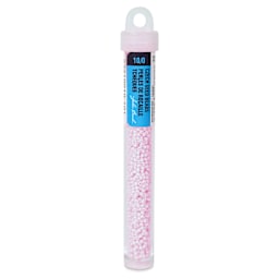 John Bead Czech Glass Seed Beads - Dyed Pink, Opaque, 10/0, 22 g Vial