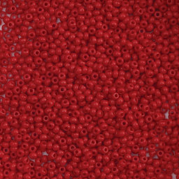 John Bead Czech Glass Seed Beads - Medium Red, 10/0, 22 g Vial close up