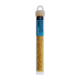 John Bead Czech Glass Seed Beads - Silver-Lined Yellow, 10/0, 22 g Vial