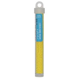 John Bead Czech Glass Seed Beads - Lemon Yellow, 10/0, 22 g Vial