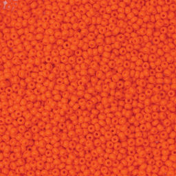 John Bead Czech Glass Seed Beads - Orange, 10/0, 22 g Vial close up