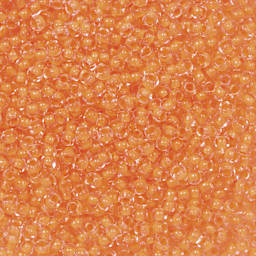 John Bead Czech Glass Seed Beads - Neon Orange, Color Lined, 10/0, 22 g Vial close up