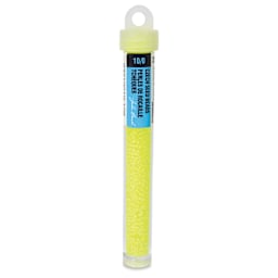 John Bead Czech Glass Seed Beads - Neon Yellow, Color Lined, 10/0, 22 g Vial