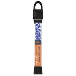 John Bead Czech Seed Beads - Light Royal Blue, Opaque Luster, 32/0, 19g vial