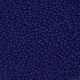 John Bead Czech Glass Seed Beads - Dark Royal Blue, 10/0, 22 g Vial close up