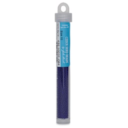 John Bead Czech Glass Seed Beads - Dark Royal Blue, 10/0, 22 g Vial