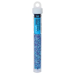 John Bead Czech Glass Seed Beads - Aqua, Silver Lined, 10/0, 22 g Vial