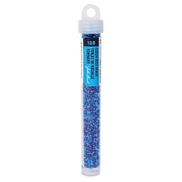 John Bead Czech Glass Seed Beads - Transparent Aqua, Luster Mix, 10/0, 22 g Vial