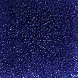 John Bead Czech Glass Seed Beads - Transparent Royal Blue, 10/0, 22 g Vial close up