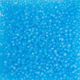 John Bead Czech Glass Seed Beads - Transparent Aqua Rainbow AB, 10/0, 22 g Vial close up