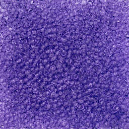 John Bead Czech Glass Seed Beads - Transparent Tanzanite, 10/0, 22 g Vial close up