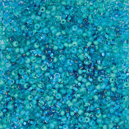 John Bead Czech Glass Seed Beads - Miami Surf Mix, 10/0, 22 g Vial close up
