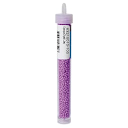 John Bead Czech Glass Seed Beads - Dyed Lilac, Opaque, 10/0, 22 g Vial back view