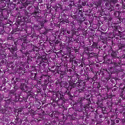 John Bead Czech Glass Seed Beads - Neon Purple, Color Lined, 10/0, 22 g Vial close up