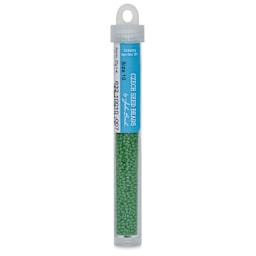 John Bead Czech Glass Seed Beads - Medium Green, 10/0, 22 g Vial