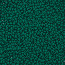 John Bead Czech Glass Seed Beads - Dark Green, 10/0, 22 g Vial close up