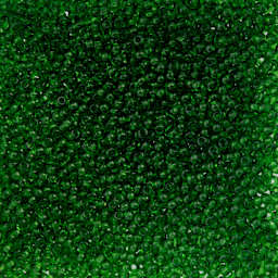 John Bead Czech Glass Seed Beads - Transparent Medium Green, 10/0, 22 g Vial close up