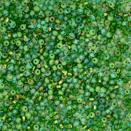 John Bead Czech Glass Seed Beads - Poison Ivy Mix 10/0, 22 g Vial close up