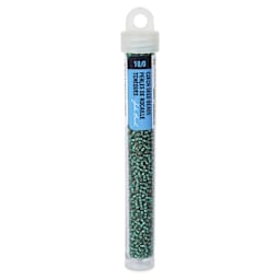 John Bead Czech Glass Seed Beads - Teal Green, Silver Lined, 10/0, 22 g Vial