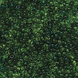 John Bead Czech Glass Seed Beads - Transparent Sea Green, Luster Mix, 10/0, 22 g Vial close up