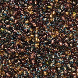 John Bead Czech Glass Seed Beads - Earth Tones, Color Lined, 10/0, 22 g Vial close up