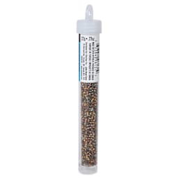 John Bead Czech Glass Seed Beads - Earth Tones, Color Lined, 10/0, 22 g Vial side view
