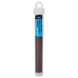 John Bead Czech Glass Seed Beads - Dark Brown, Opaque, 10/0, 22 g Vial
