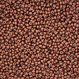John Bead Czech Glass Seed Beads - Metallic Copper Matte, 10/0, 22 g Vial close up