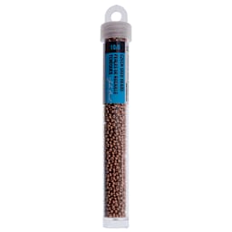 John Bead Czech Glass Seed Beads - Metallic Copper Matte, 10/0, 22 g Vial