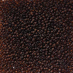 John Bead Czech Glass Seed Beads - Transparent Brown, 10/0, 22 g Vial close up