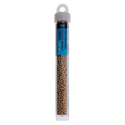 John Bead Czech Glass Seed Beads - Gold, 10/0, 22 g Vial