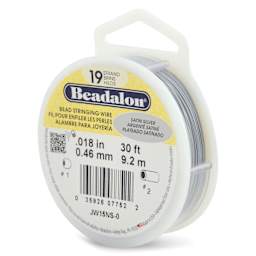 Beadalon 19 Strand Bead Stringing Wire - Satin Silver, 0.018" x 30 ft.