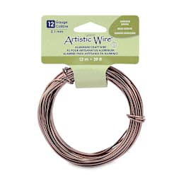 Artistic Wire Aluminum Craft Wire - Front view of Brown color wire coiled on hang tag