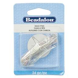 Beadalon Head Pins - Silver, Pkg of 24 front of packaging
