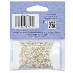 Beadalon Jewelry Chain - Silver, Dapped Small, 2.3 mm x 2 m back of packaging