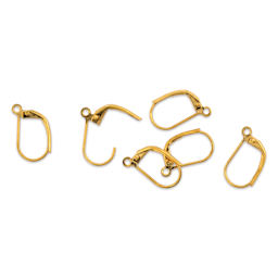 Beadalon Ear Wires - 0.76 mm, Leverback, Plain, Gold, Pkg of 6